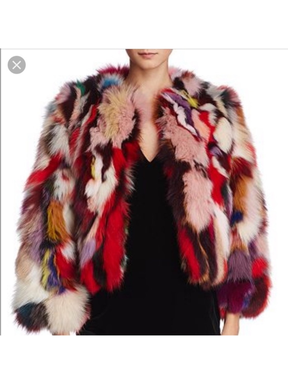 NWT Rebecca Minkoff Rachel Rainbow Fox Fur Coat Size M - Picture 5 of 9